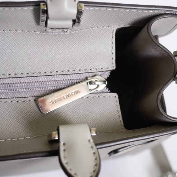 Michael Kors Rayne Medium Satchel Shoulder Bag Pearl Grey - Picture 10 of 10